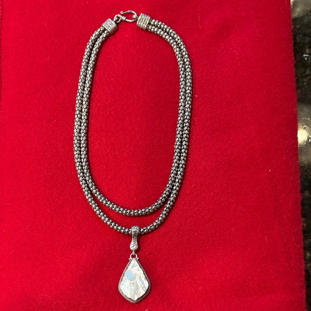 Elegant Sterling Silver Double Layer Necklace similar to Lagos - Picture 1 of 6